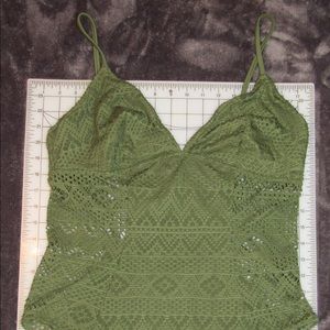 🌞Olive/Army Green Crochet Style One Piece🌞